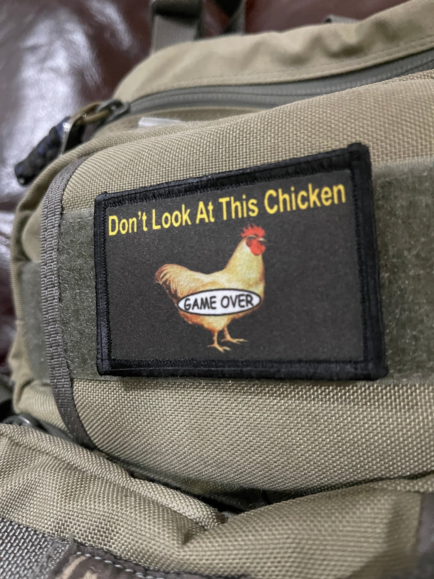 Don't Look At This Chicken Funny Morale Patch Morale Patches Redheaded T Shirts