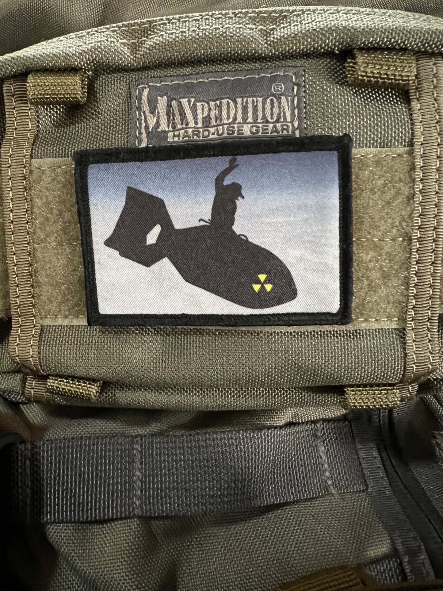 Dr. Strangelove Riding a Nuke Morale Patch Morale Patches Redheaded T Shirts