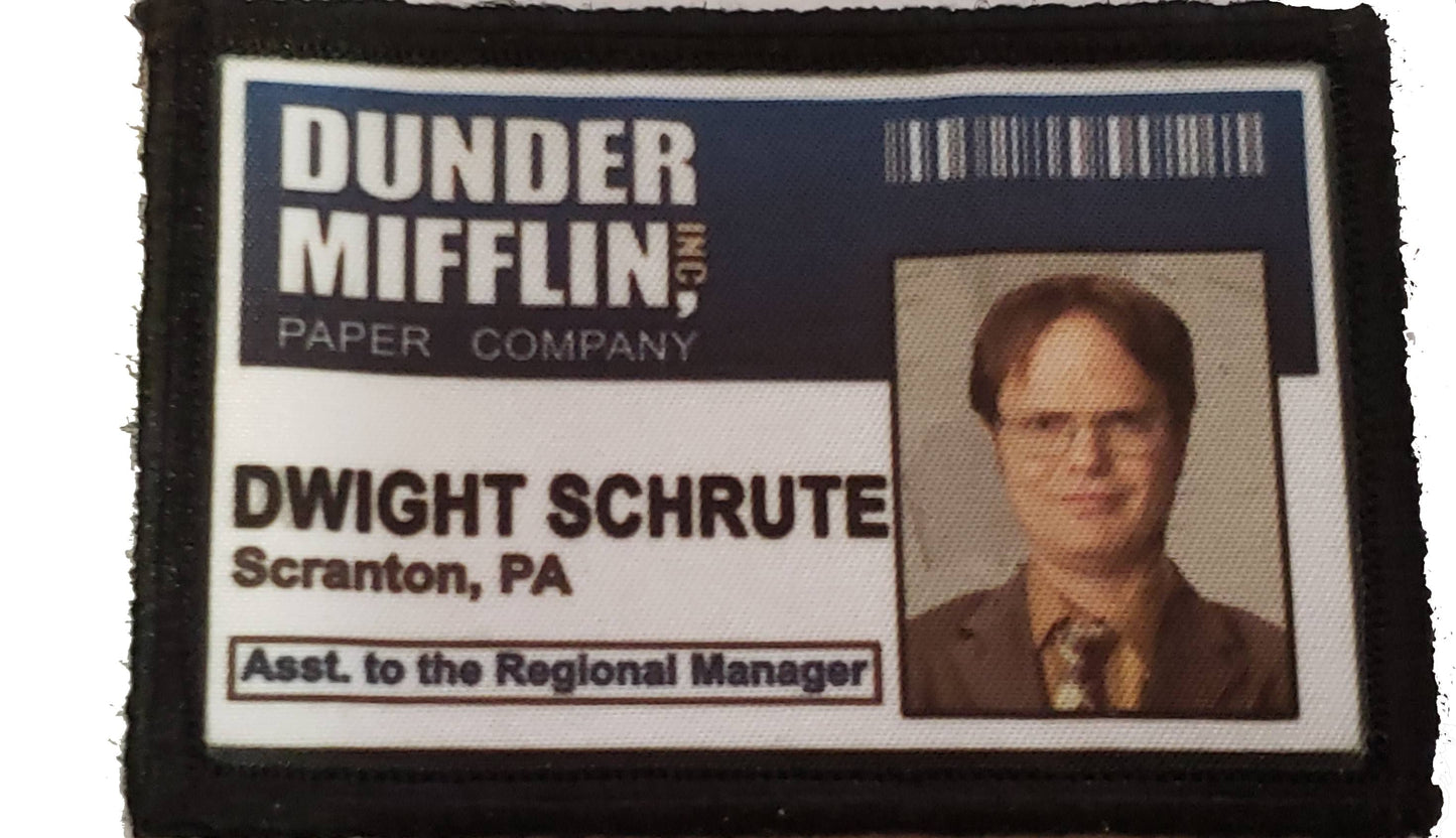 Dwight Schrute ID Badge Patch The Office Morale Patch Morale Patches Redheaded T Shirts