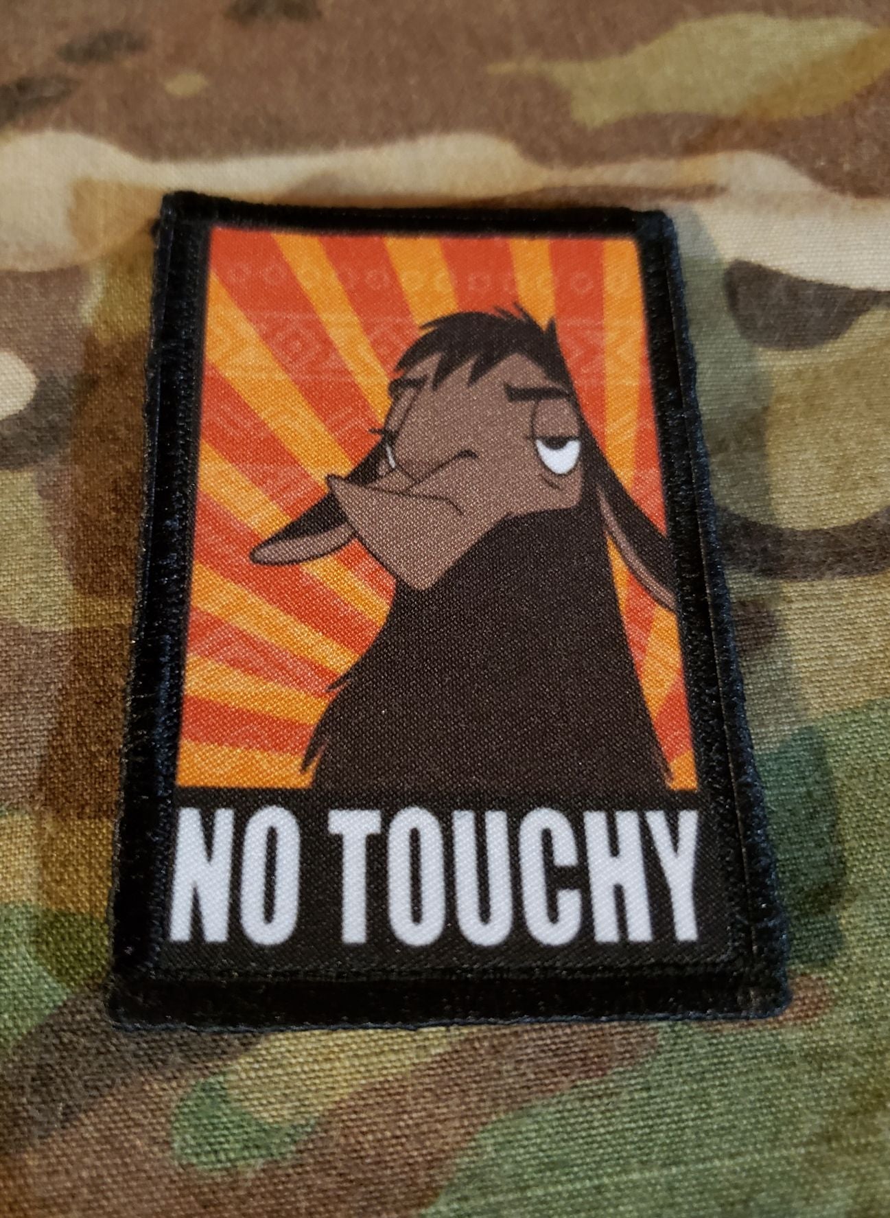 Emperor's New Groove "No Touchy" Velcro Morale Patch Morale Patches Redheaded T Shirts