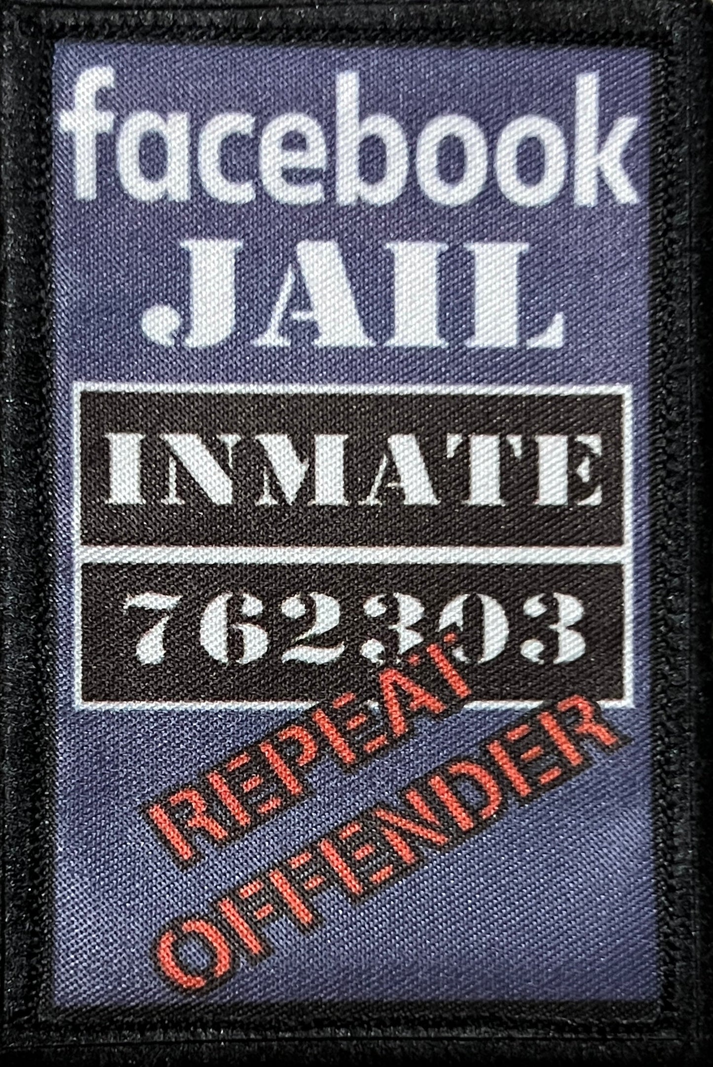Facebook Jail Morale Patch 2x3" Morale Patches Redheaded T Shirts