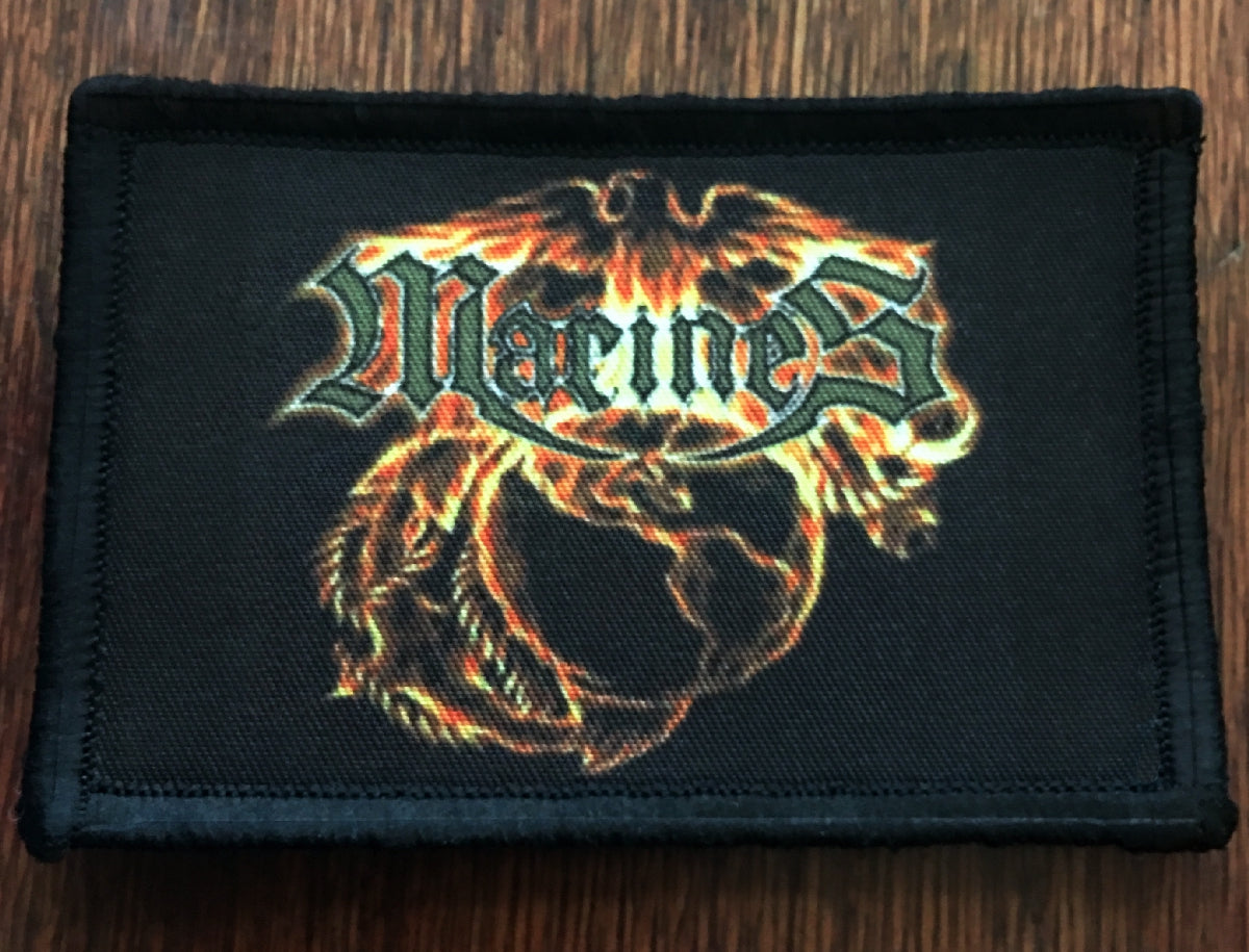 Firey USMC Logo Morale Patch Morale Patches Redheaded T Shirts