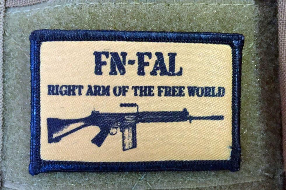 FN FAL 'Right Arm of the Free World' Morale Patch Morale Patches Redheaded T Shirts