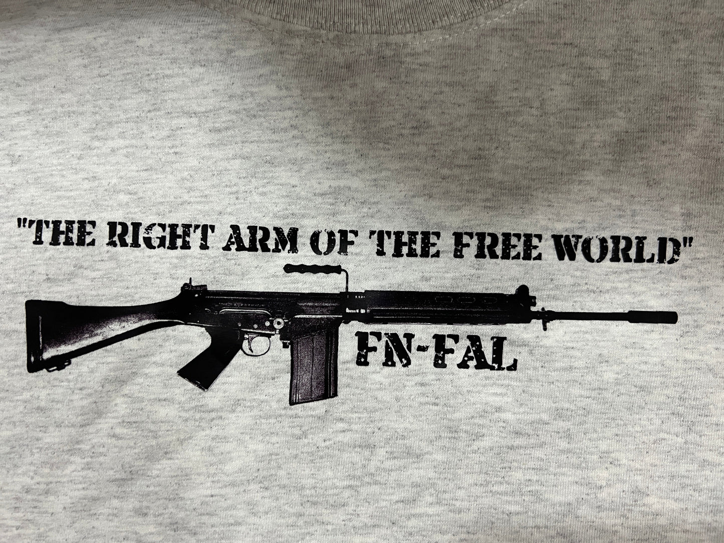 FN FAL Right Arm of the Free World T Shirt T Shirts Redheaded T Shirts Small Grey