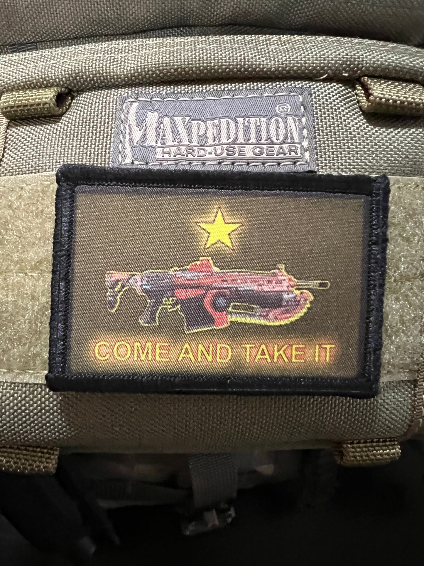 Gears of War Lancer Assault Rifle Come and Take It Morale Patch Morale Patches Redheaded T Shirts