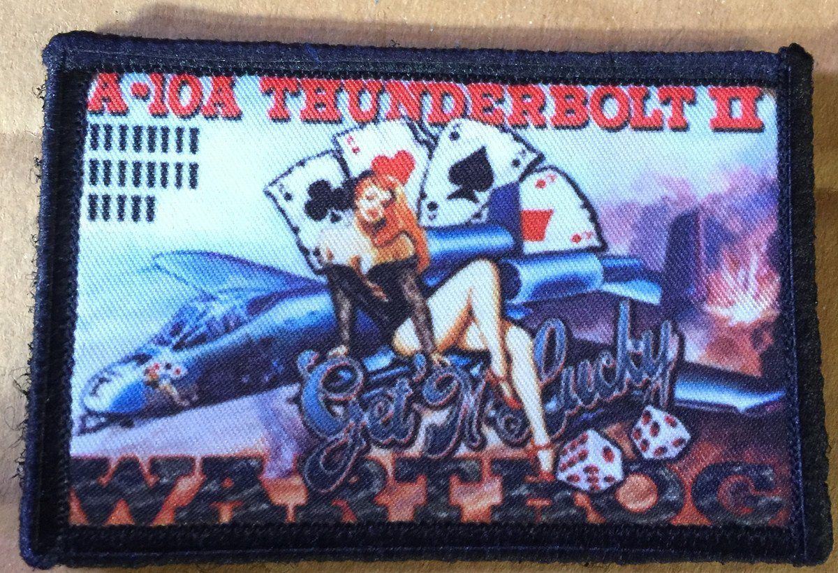 Gettin' Lucky' A10 Warthog Nose Art Morale Patch Morale Patches Redheaded T Shirts