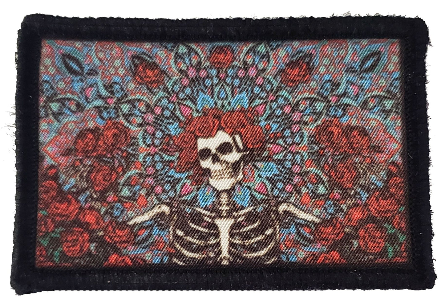 Grateful Dead Skeleton Roses Morale Patch Morale Patches Redheaded T Shirts