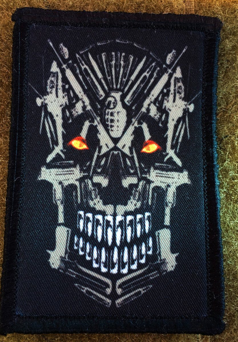 Gun Skull Morale Patch Morale Patches Redheaded T Shirts