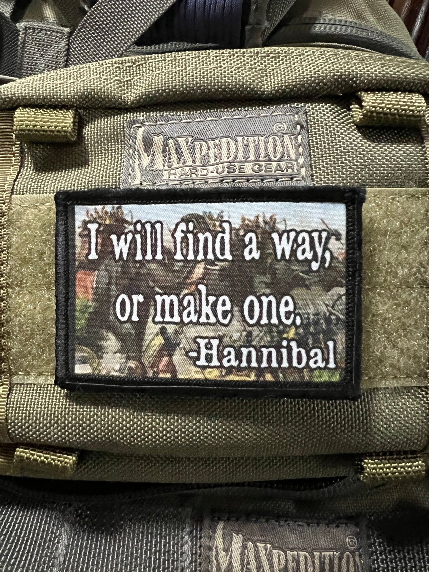 Hannibal Quote "I Will Find a Way or Make One" Morale Patch Morale Patches Redheaded T Shirts