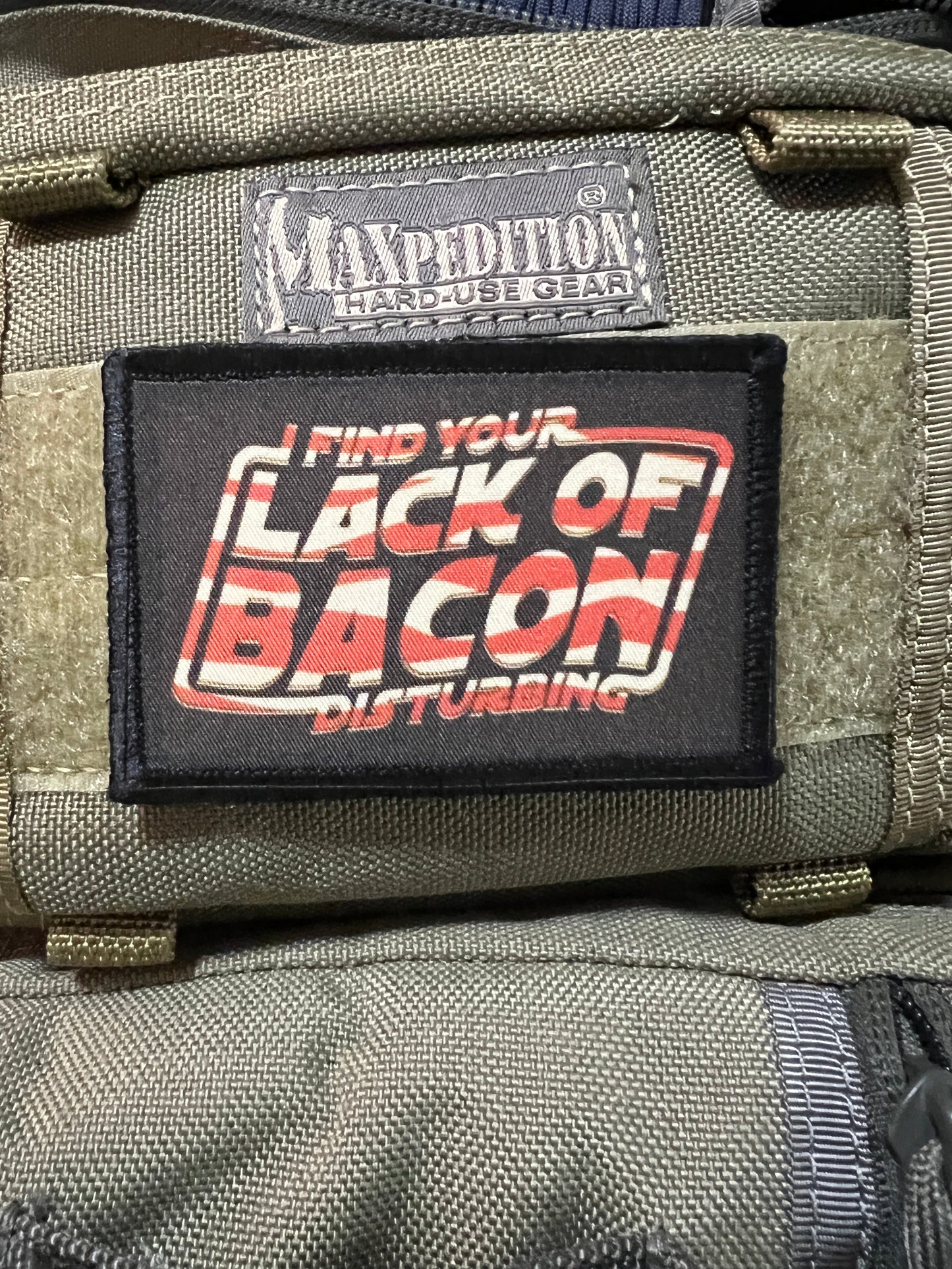 I Find Your Lack of Bacon Disturbing Morale Patch Morale Patches Redheaded T Shirts