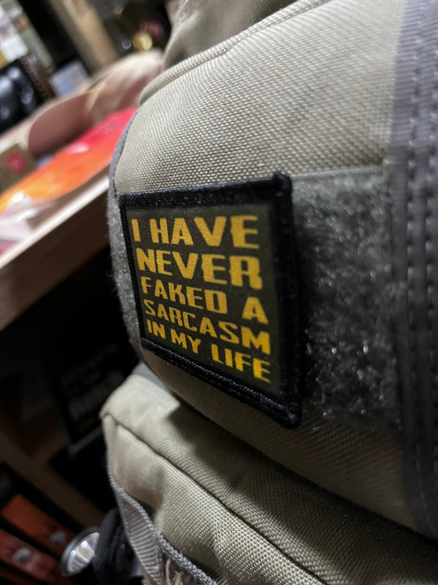 I Have Never Faked A Sarcasm in My Life Morale Patch Morale Patches Redheaded T Shirts