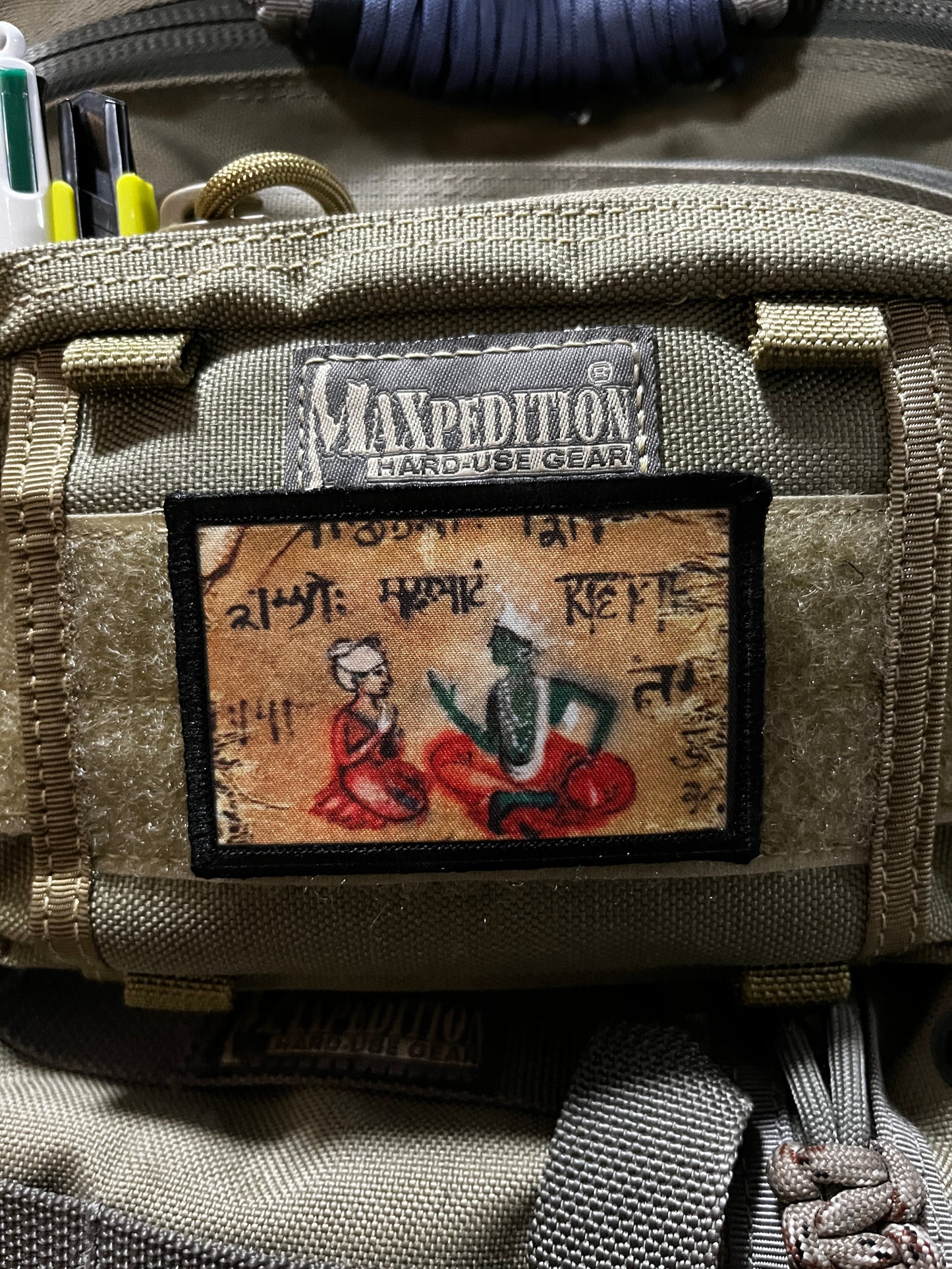 Indiana Jones Shiva Parchment Temple of Doom Morale Patch Morale Patches Redheaded T Shirts