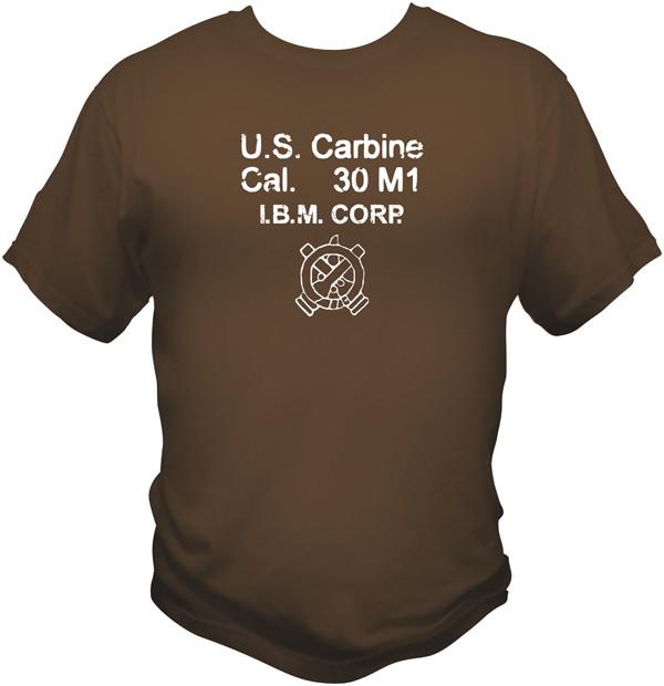 International Business Machine (IBM) M1 Carbine T shirt T Shirts Redheaded T Shirts Small Brown