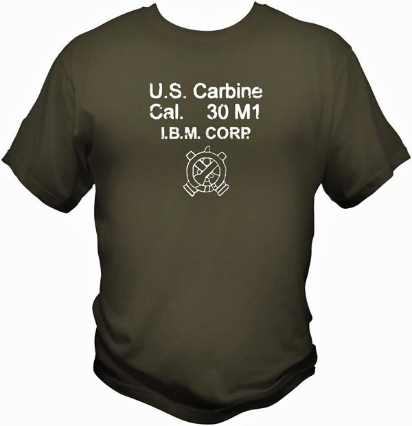 International Business Machine (IBM) M1 Carbine T shirt T Shirts Redheaded T Shirts Small Olive Drab