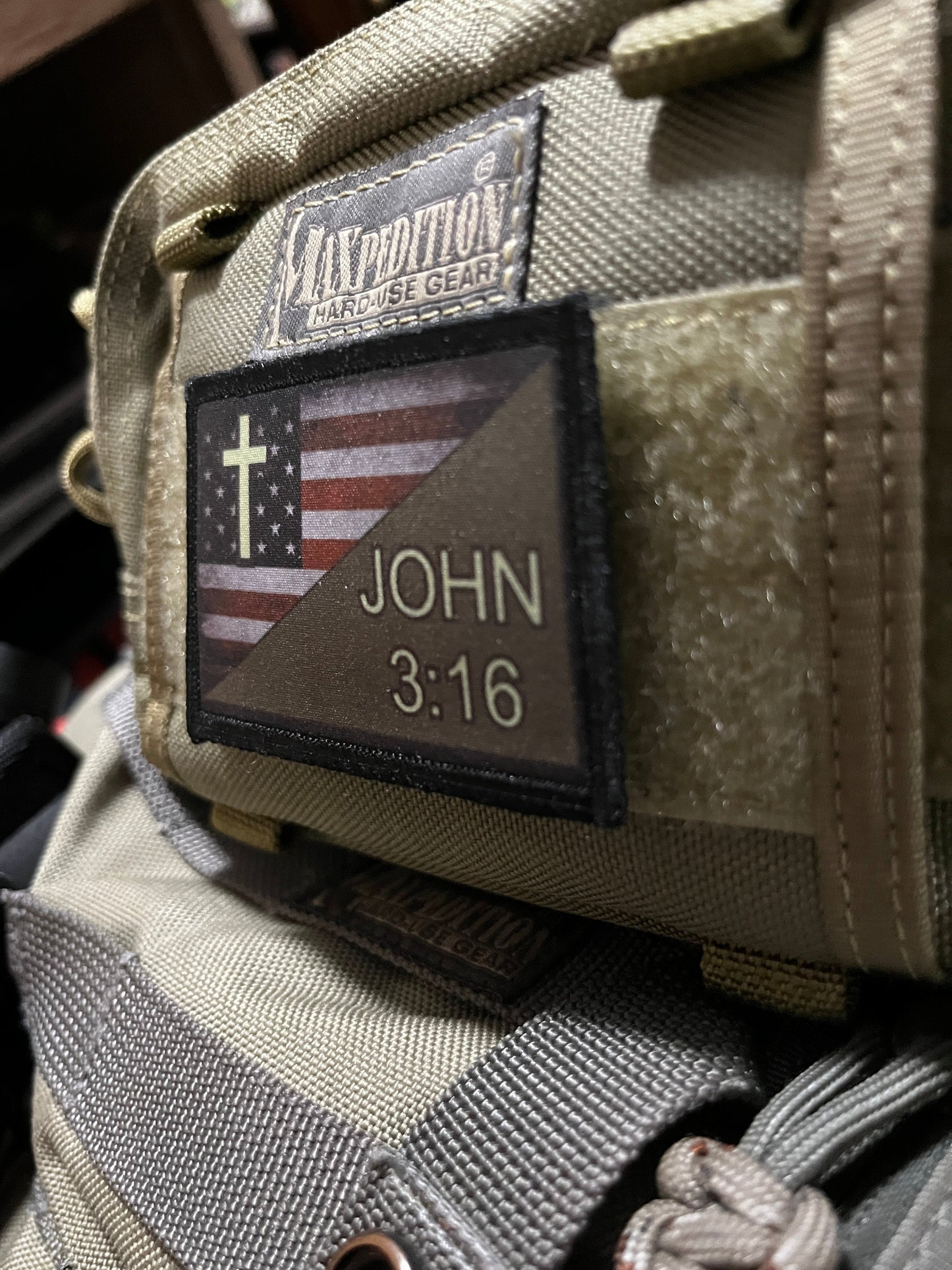 John 3:16 USA Flag Morale Patch Morale Patches Redheaded T Shirts