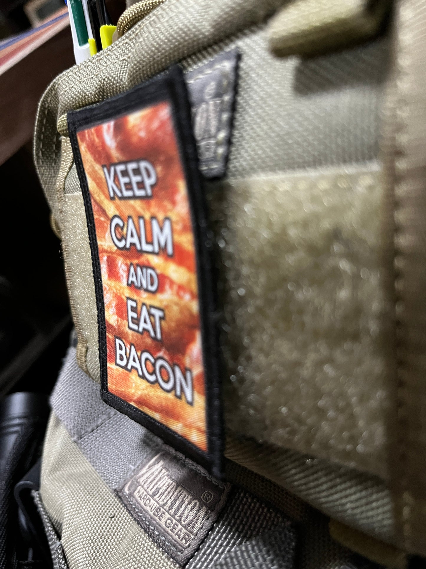 Keep Calm and Eat Bacon Morale Patch Morale Patches Redheaded T Shirts