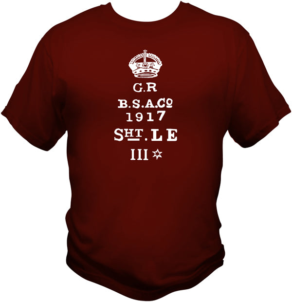 Lee Enfield No1 MkIII Receiver Stamp T Shirt T Shirts Redheaded T Shirts Small Redcoat Red