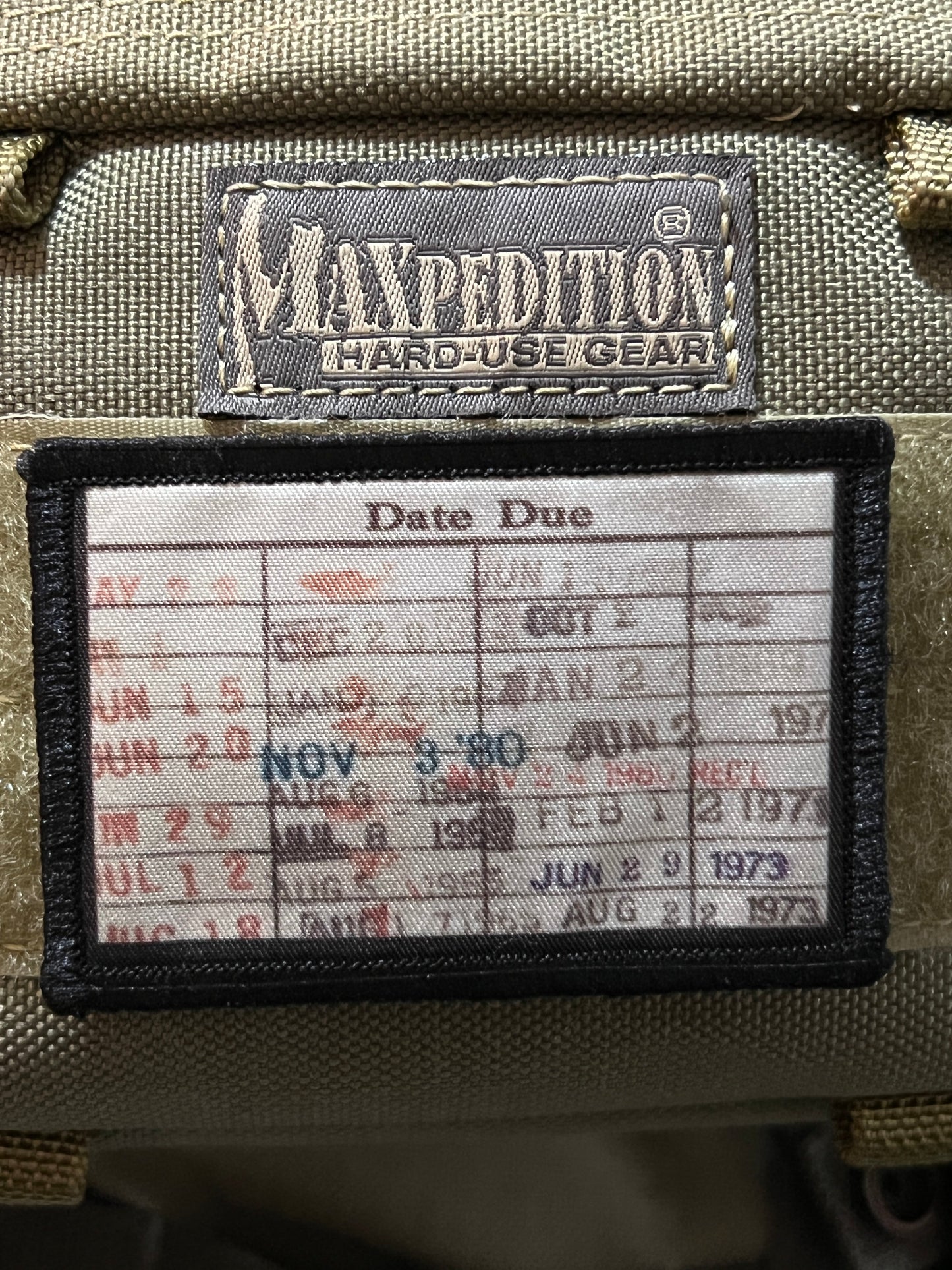 Library Due Dates Card Morale Patch 2x3" Morale Patches Redheaded T Shirts