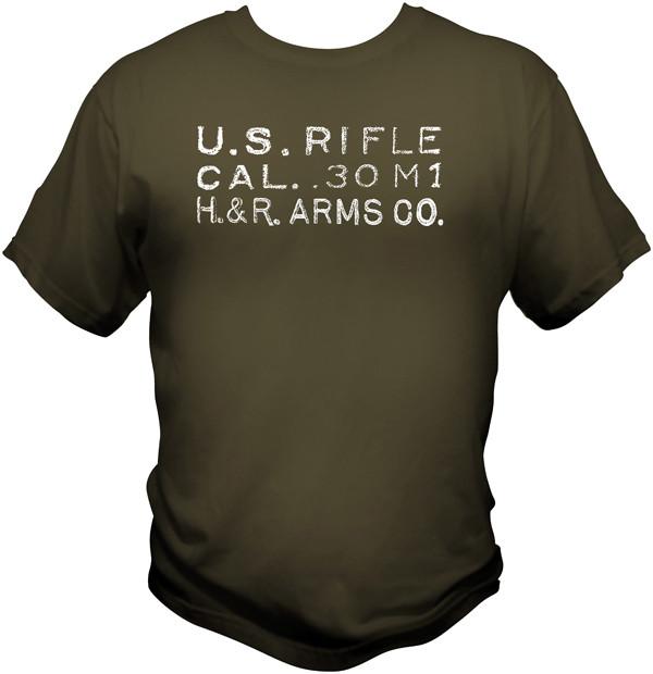 M1 Garand H&R Receiver Stamp T Shirt T Shirts Redheaded T Shirts Small Olive Drab