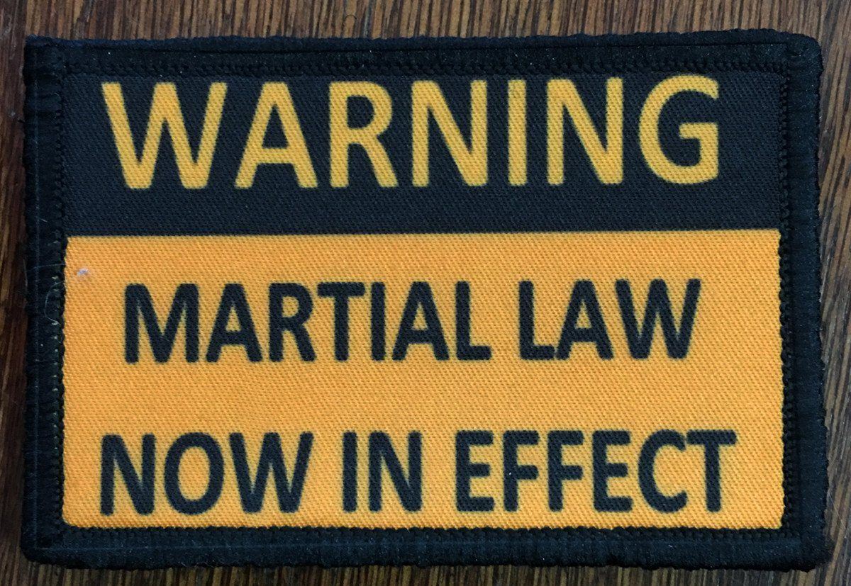Martial Law Now in Effect Morale Patch Morale Patches Redheaded T Shirts