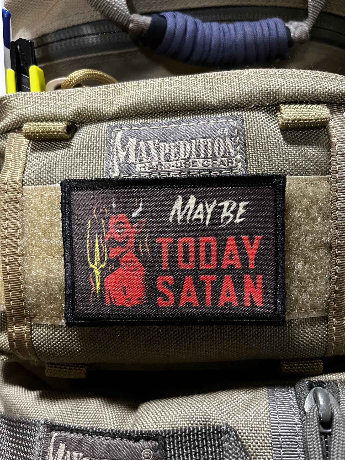 Maybe Today Satan Velcro Morale Patch Morale Patches Redheaded T Shirts