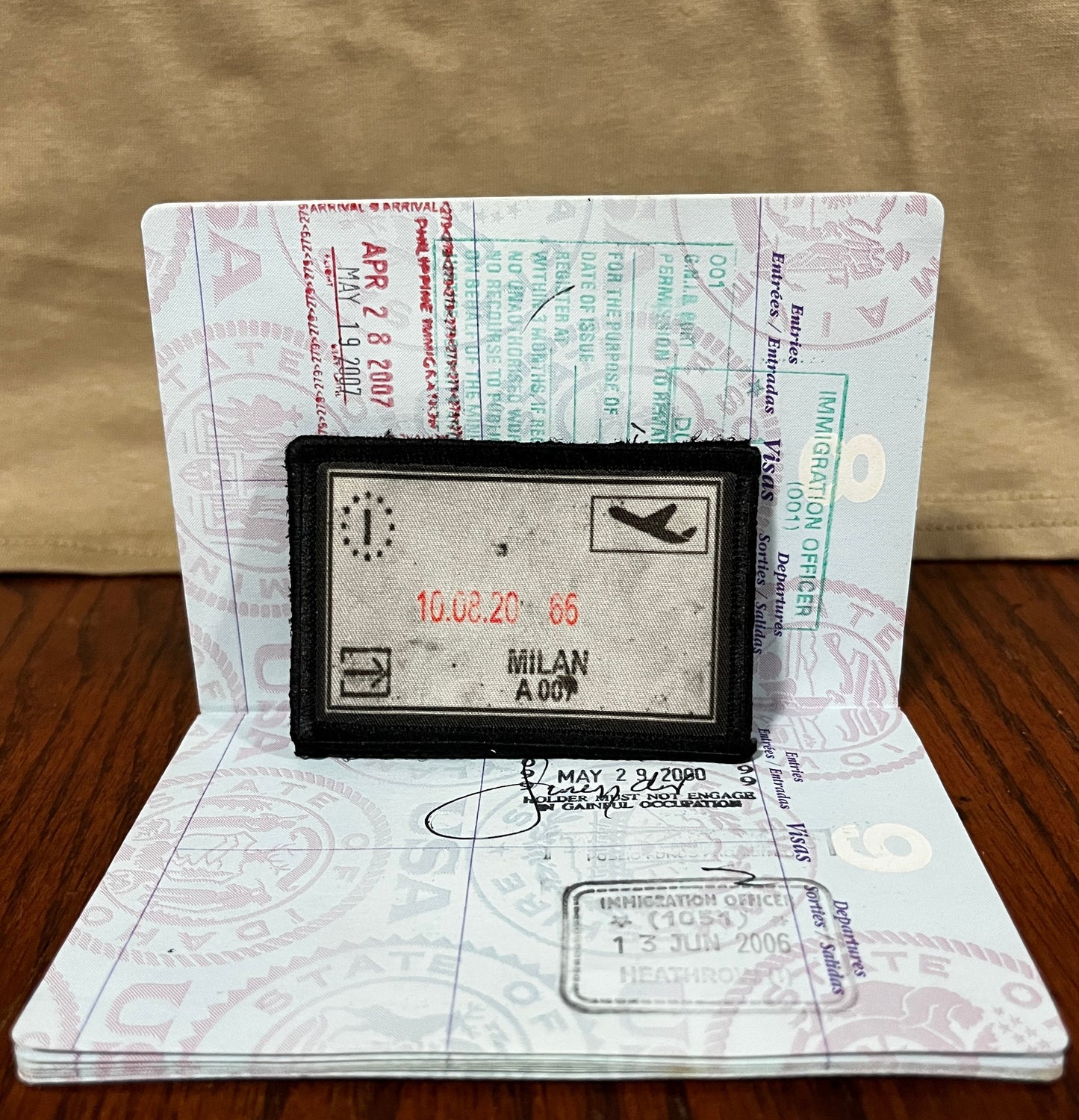 Milan, Italy Passport Stamp Morale Patch 2x3" Morale Patches Redheaded T Shirts