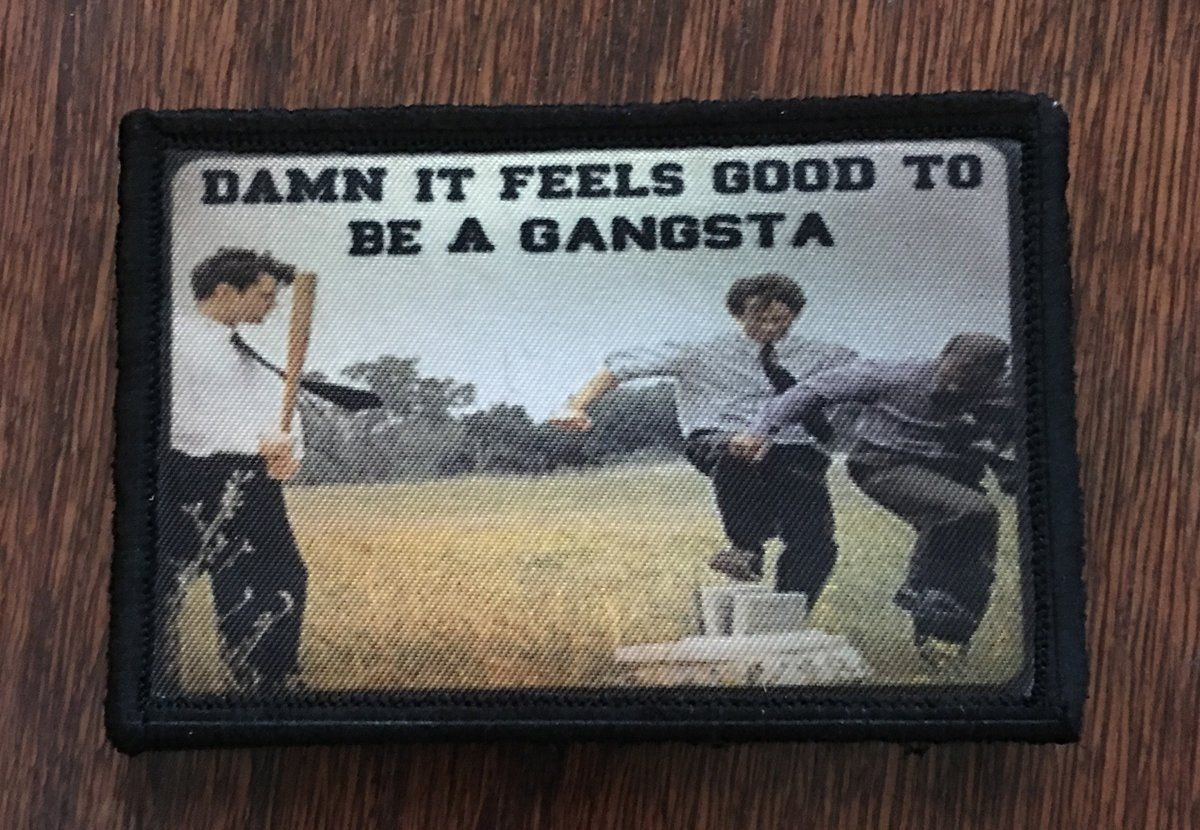 Office Space "Damn It Feels Good to Be A Gangsta" Morale Patch Morale Patches Redheaded T Shirts