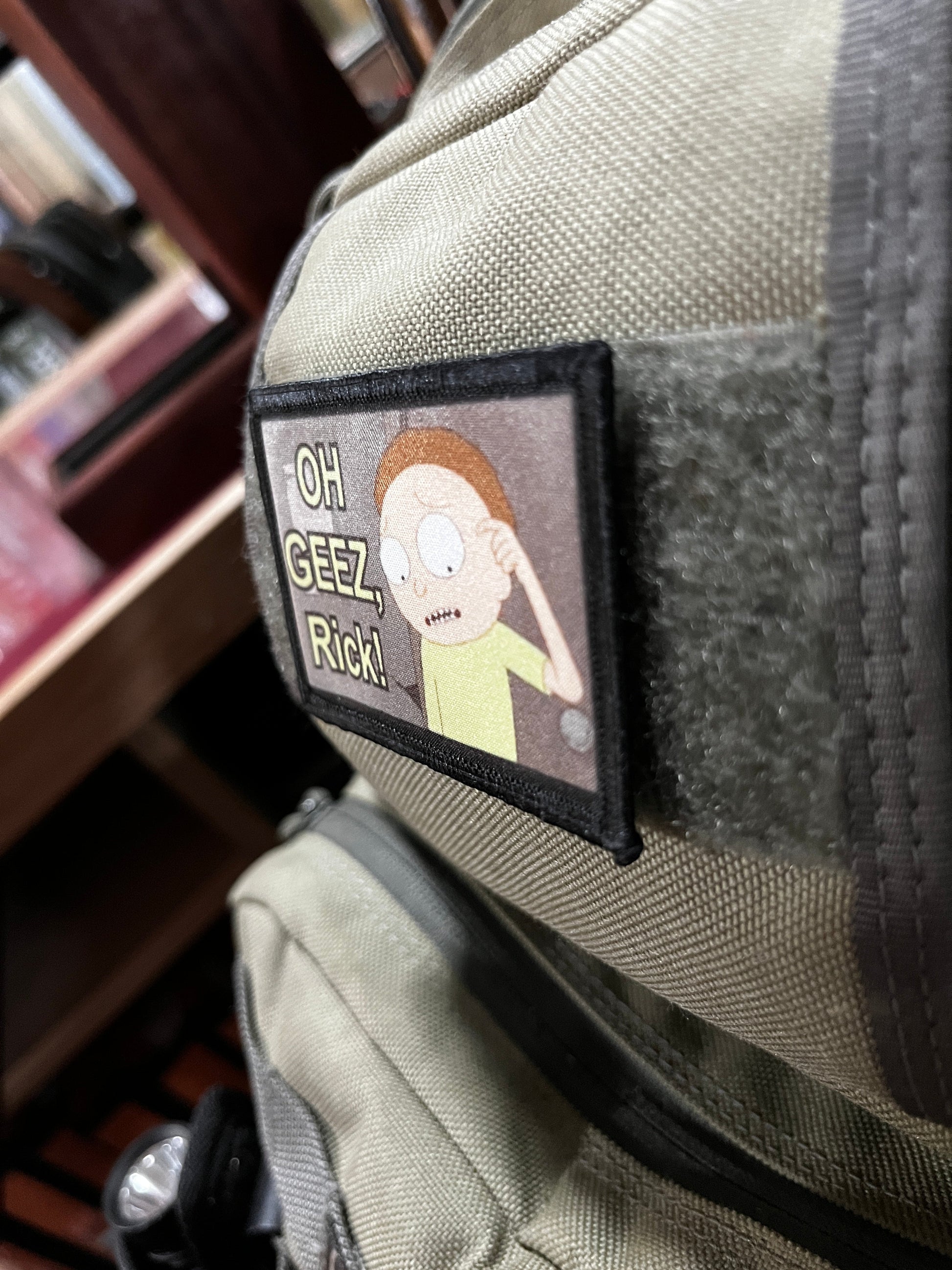 Oh Geez Rick! Rick and Morty Morale Patch Morale Patches Redheaded T Shirts