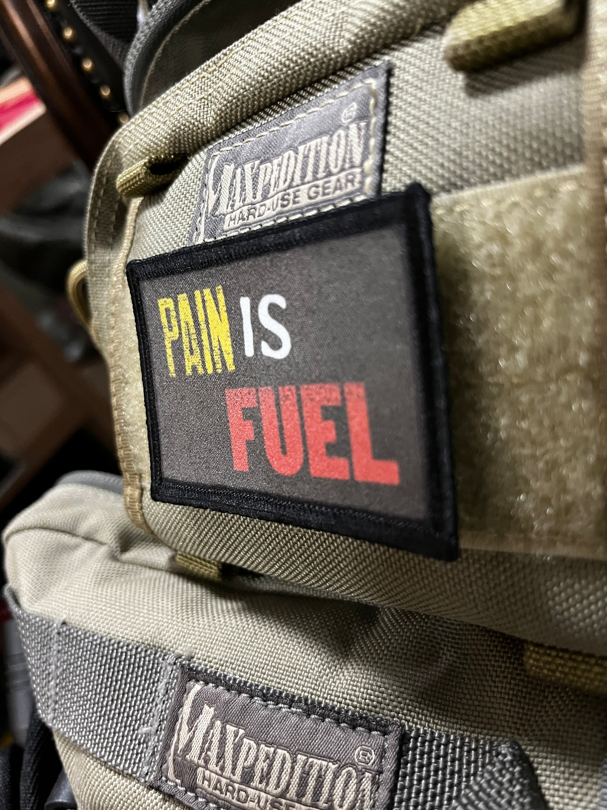 Pain is Fuel Morale Patch Morale Patches Redheaded T Shirts