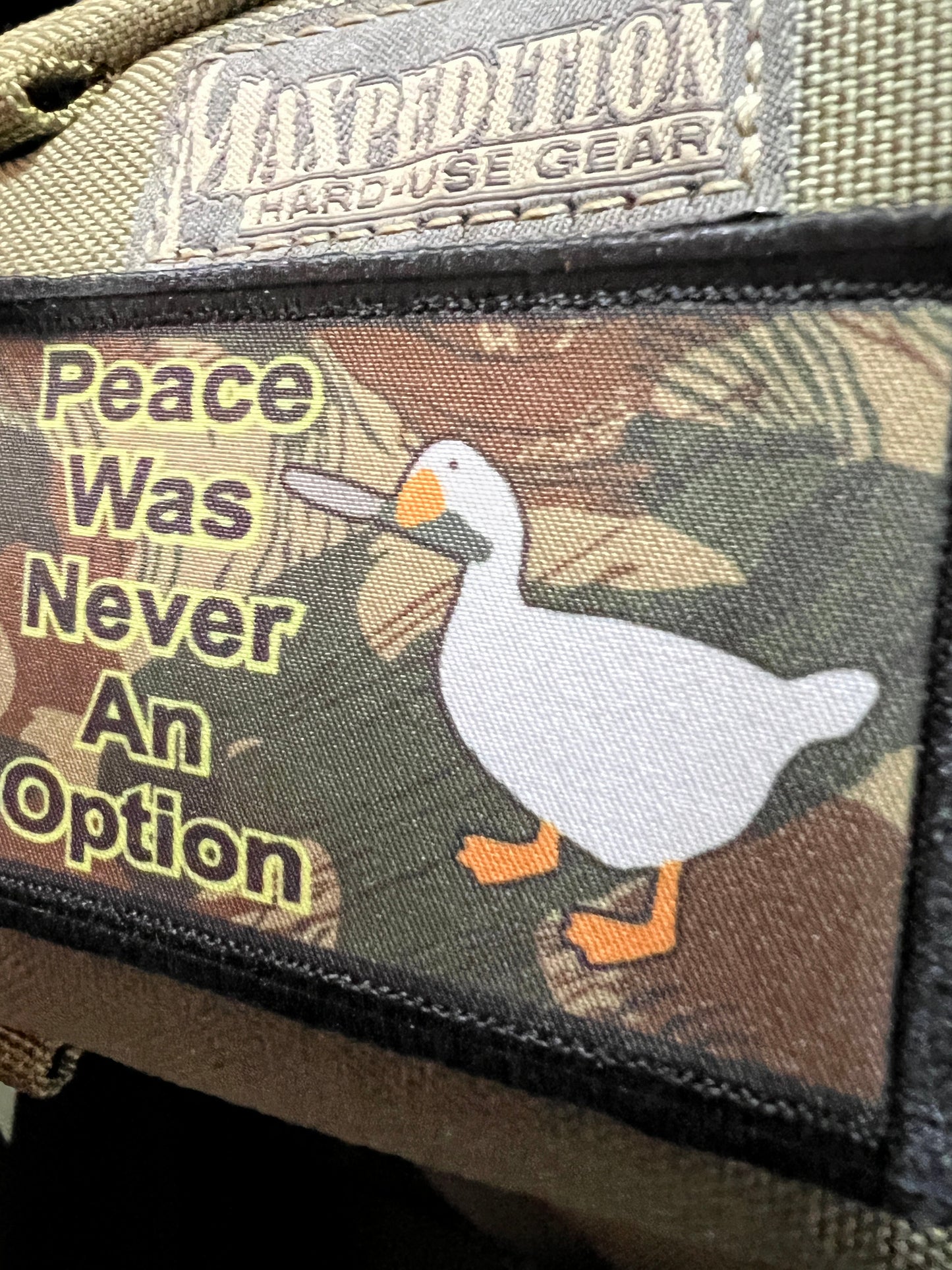 Peace Was Never an Option Morale Patch Morale Patches Redheaded T Shirts