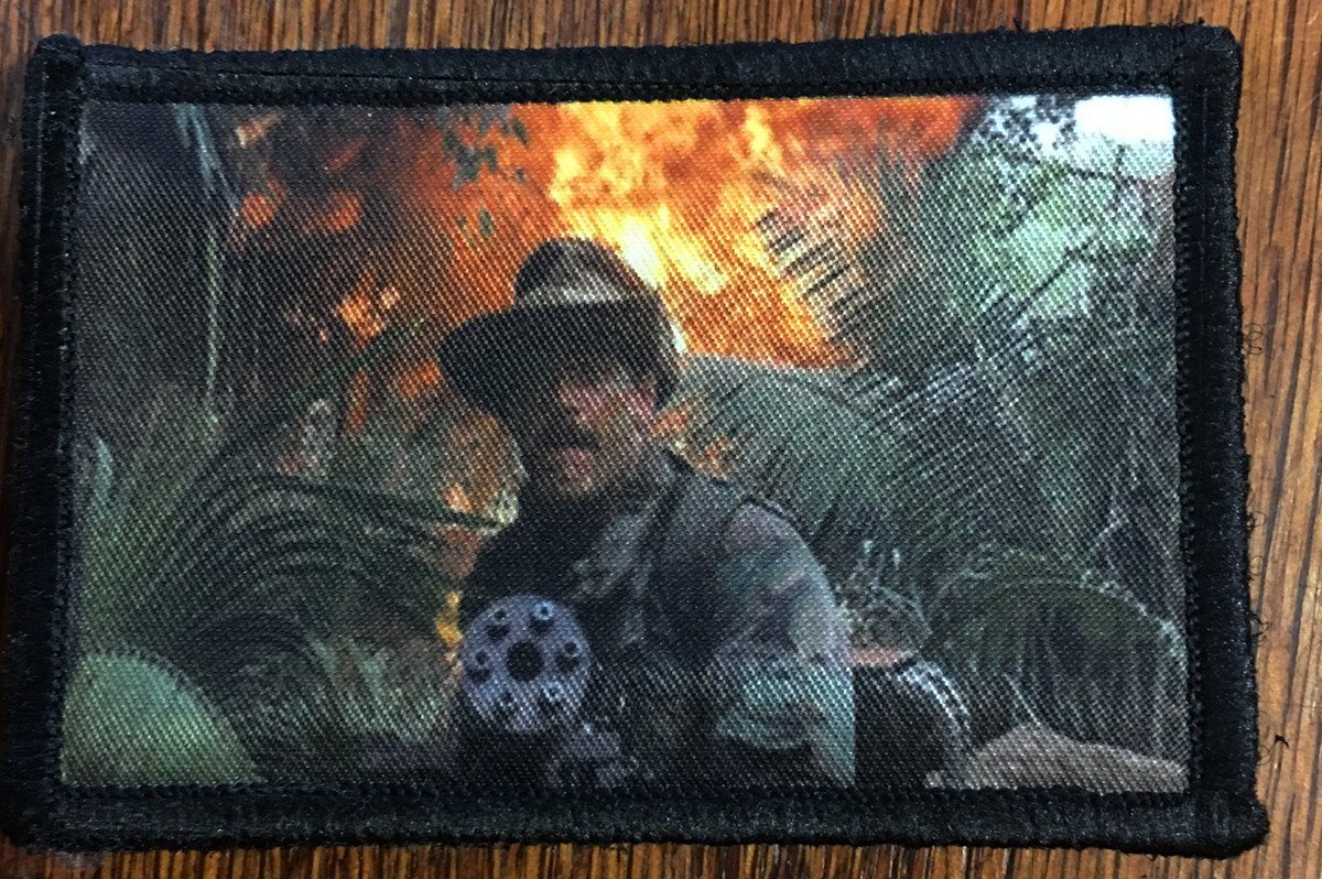 Predator Movie Mini Gun Morale patch Morale Patches Redheaded T Shirts