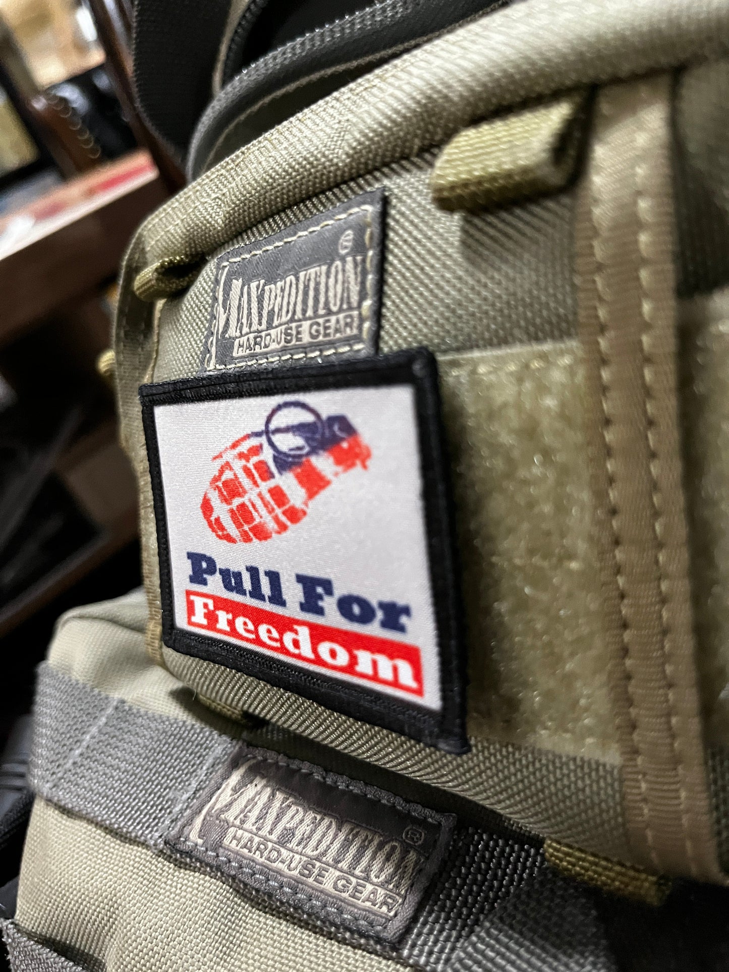 Pull for Freedom Grenade Morale Patch Morale Patches Redheaded T Shirts