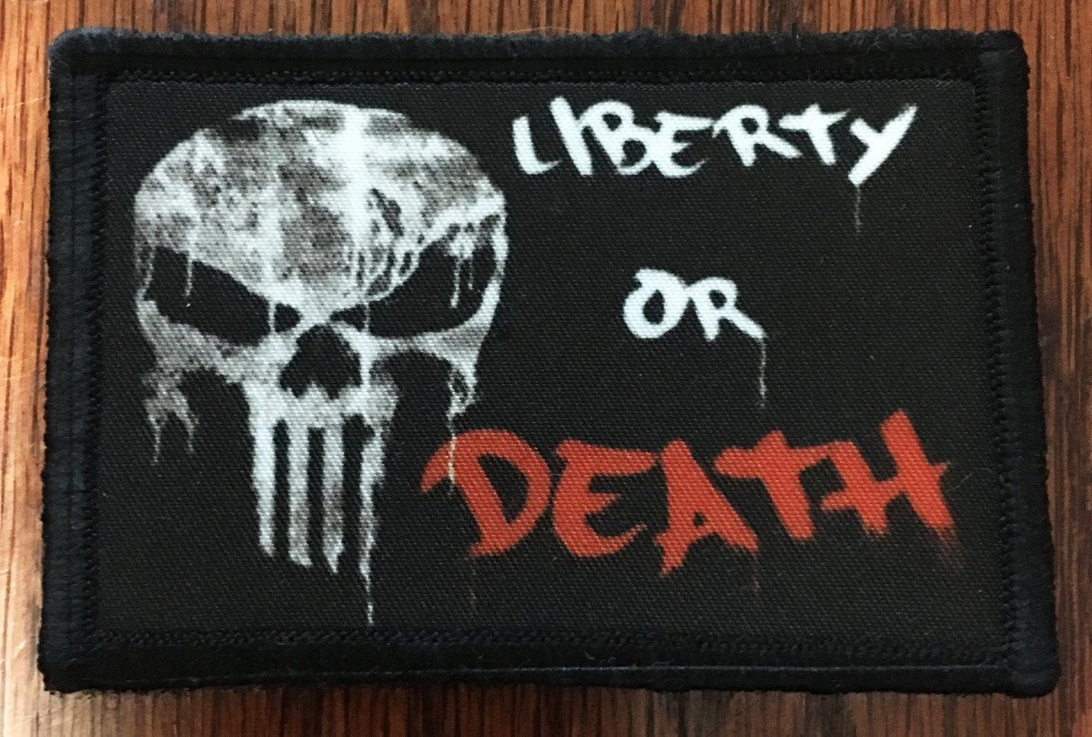 Punisher Liberty or Death Morale Patch Morale Patches Redheaded T Shirts