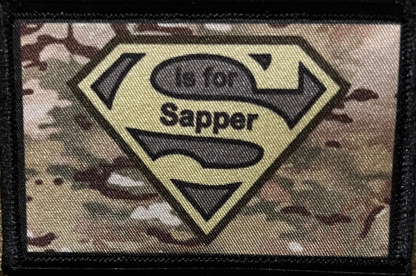 S is for Sapper Multicam Morale Patch Morale Patches Redheaded T Shirts