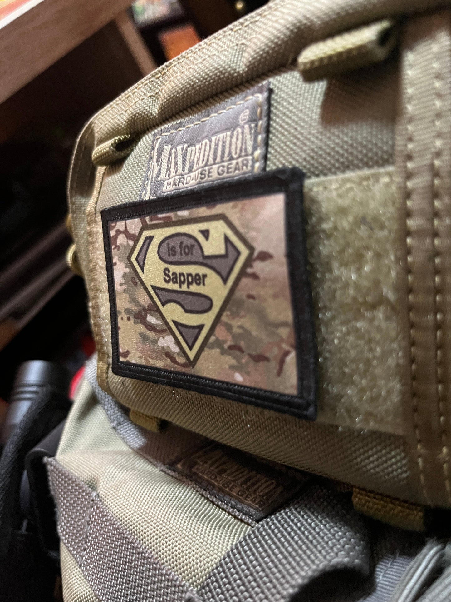 S is for Sapper Multicam Morale Patch Morale Patches Redheaded T Shirts