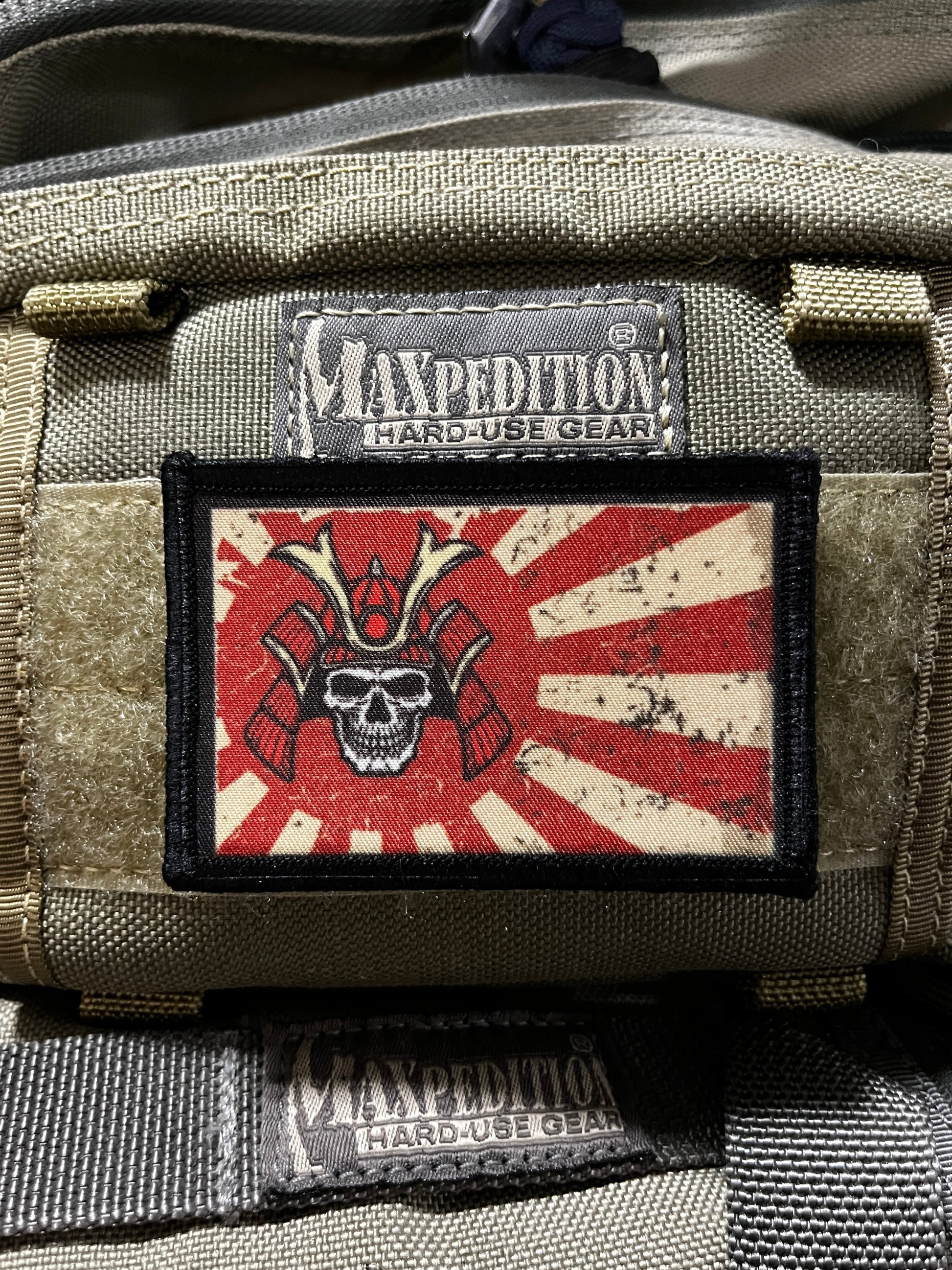 Samurai Skull Rising Sun Morale Patch Morale Patches Redheaded T Shirts