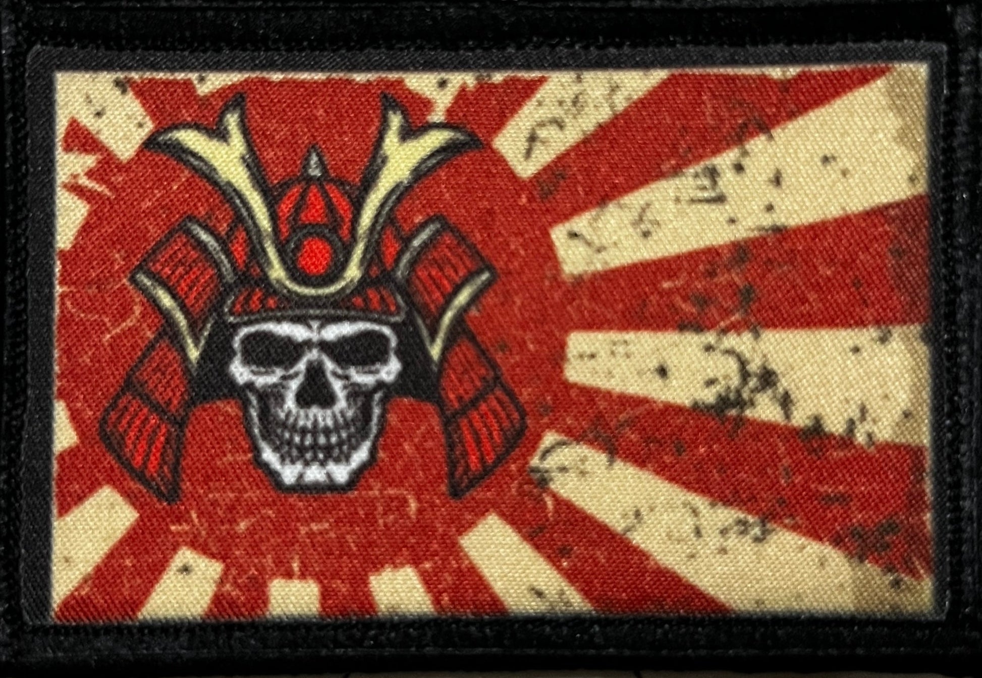Samurai Skull Rising Sun Morale Patch Morale Patches Redheaded T Shirts
