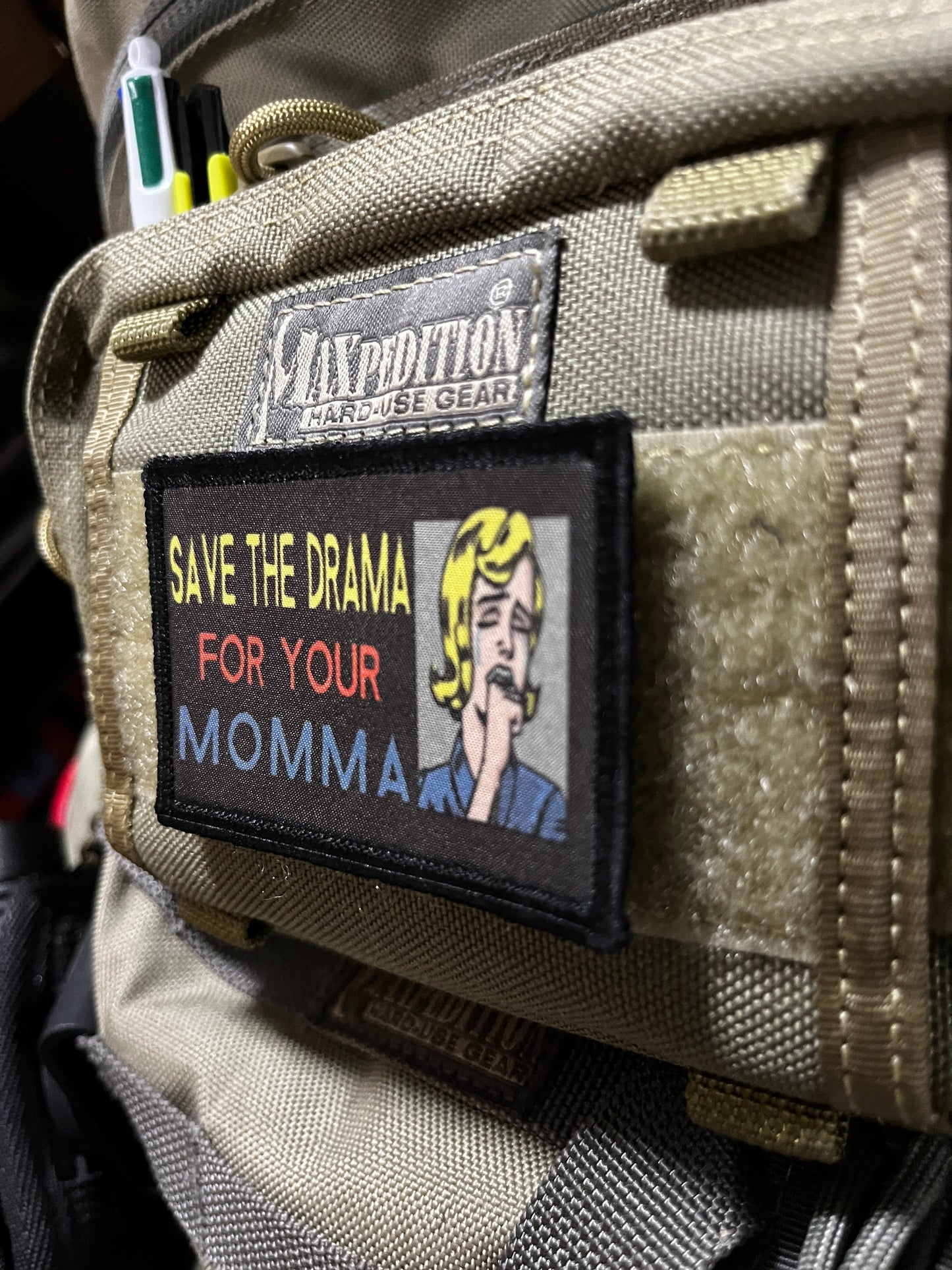 Save the Drama for your Momma Morale Patch Morale Patches Redheaded T Shirts