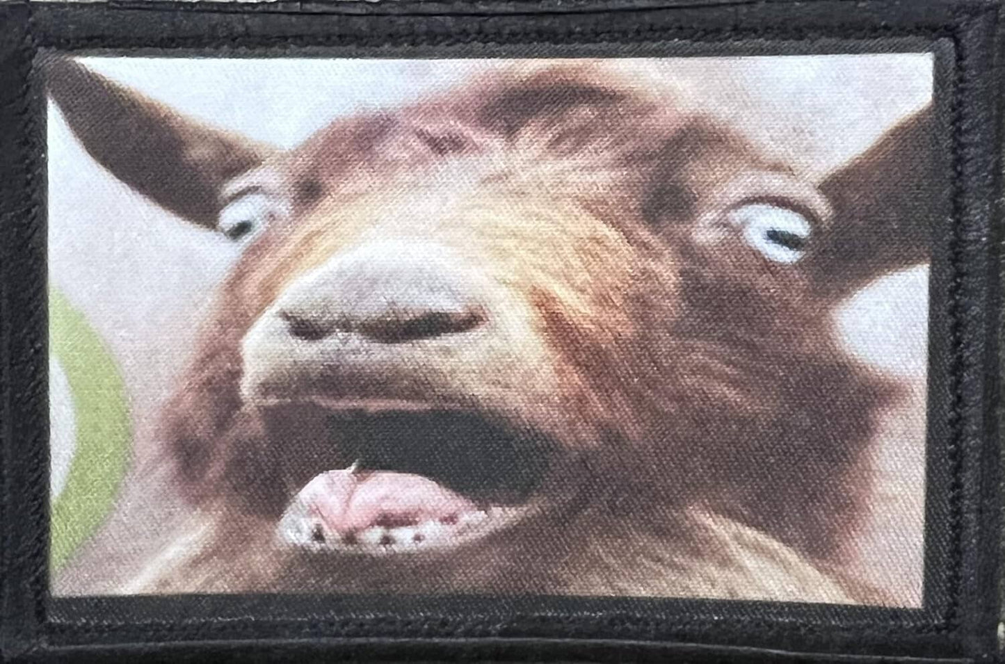 Screaming goat meme funny velcro morale patch