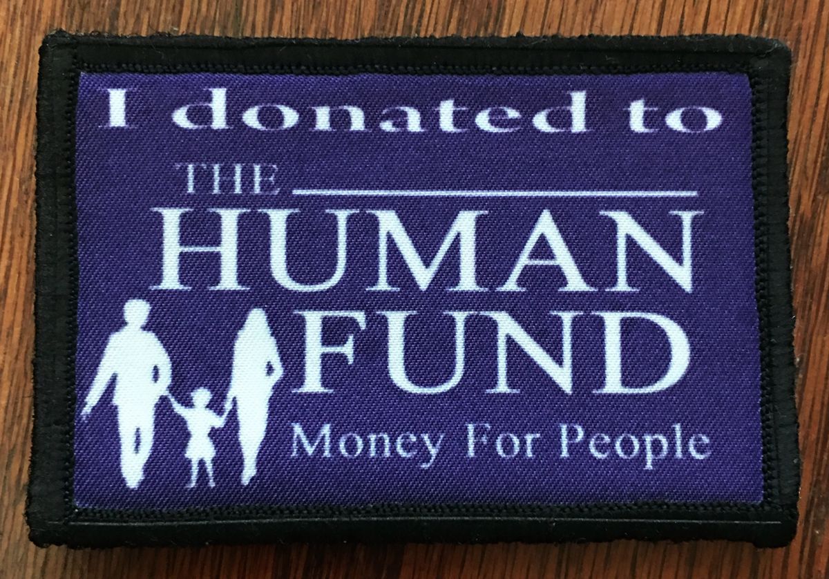 Seinfield The Human Fund Morale Patch Morale Patches Redheaded T Shirts