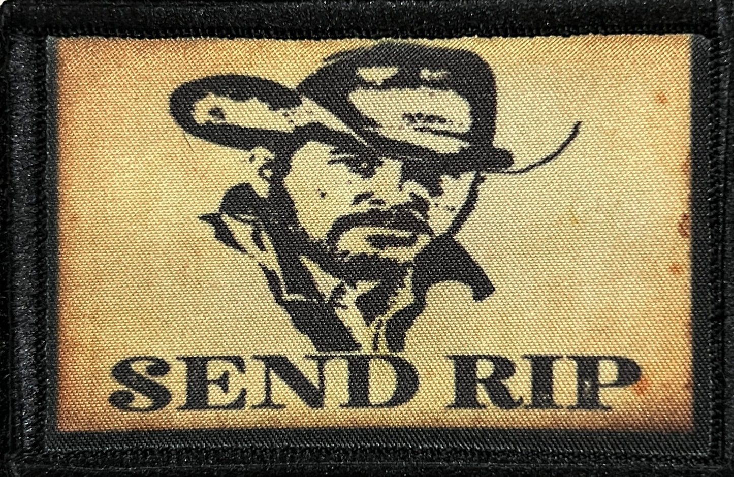 The phrase 'Send Rip' in black and image of Rip Wheeler (Cole Hauser) <br data-mce-fragment="1">on a parchment-stylized background.