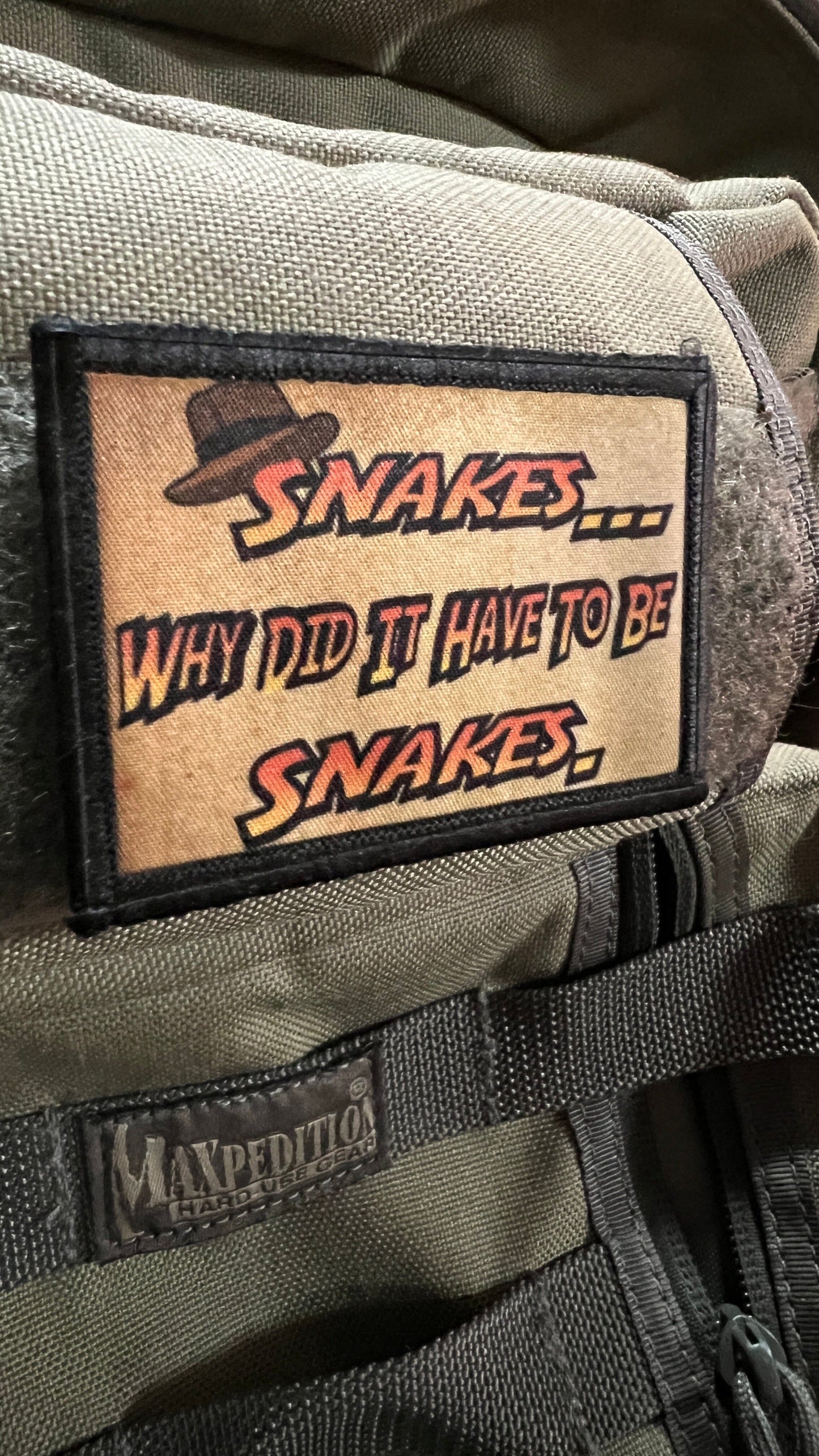 Snakes... Why Did it Have to be Snakes Indiana Jones Morale Patch Morale Patches Redheaded T Shirts