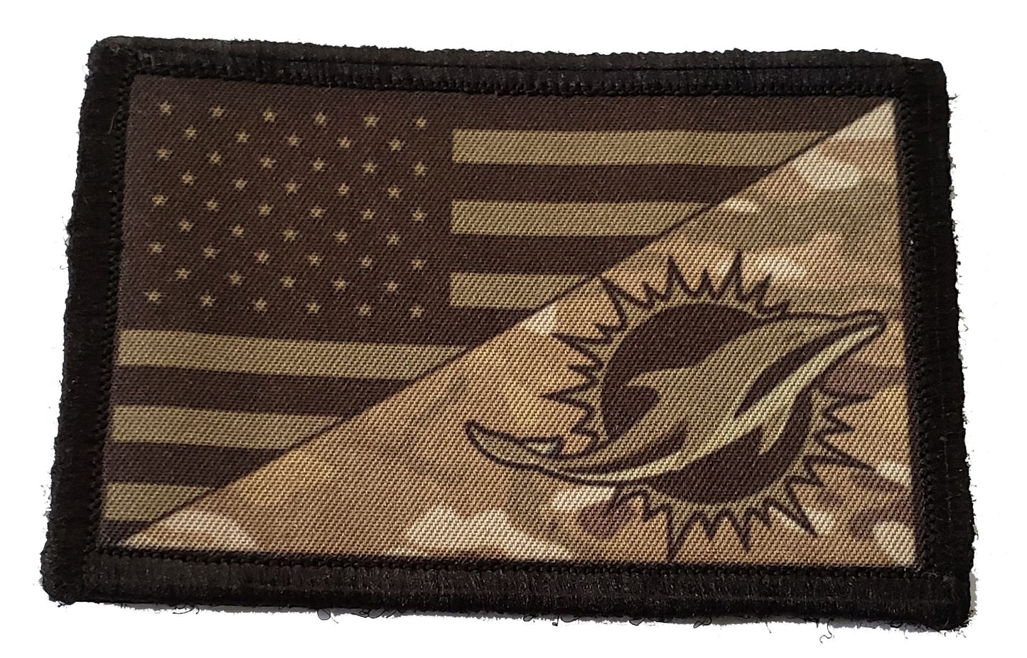 Subdued Miami Dolphins USA Flag Multicam Morale Patch Morale Patches Redheaded T Shirts