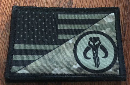 Subdued USA Flag Mandalorian Boba Fett Morale Patch Morale Patches Redheaded T Shirts