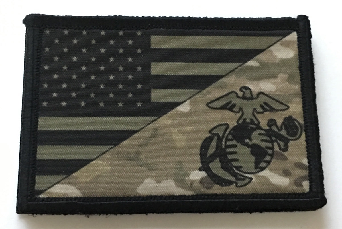 Subdued USMC Marine Corps USA Flag Morale Patch Morale Patches Redheaded T Shirts