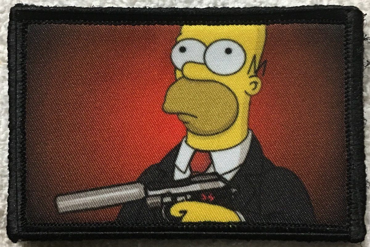 The Simpsons Homer Hitman Morale Patch Morale Patches Redheaded T Shirts