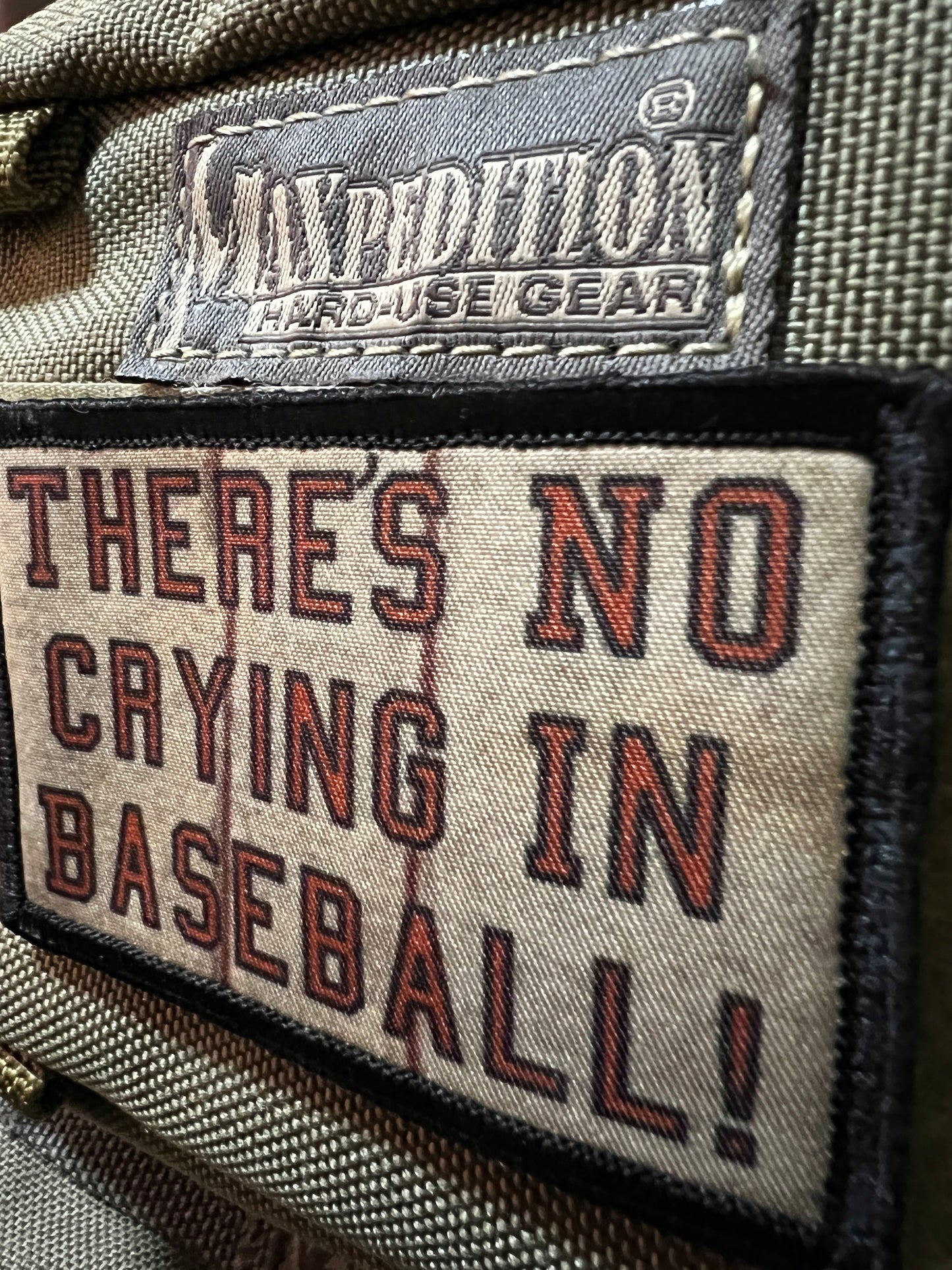 "There's no Crying in Baseball" A League of Their Own Morale Patch 2x3" Morale Patches Redheaded T Shirts