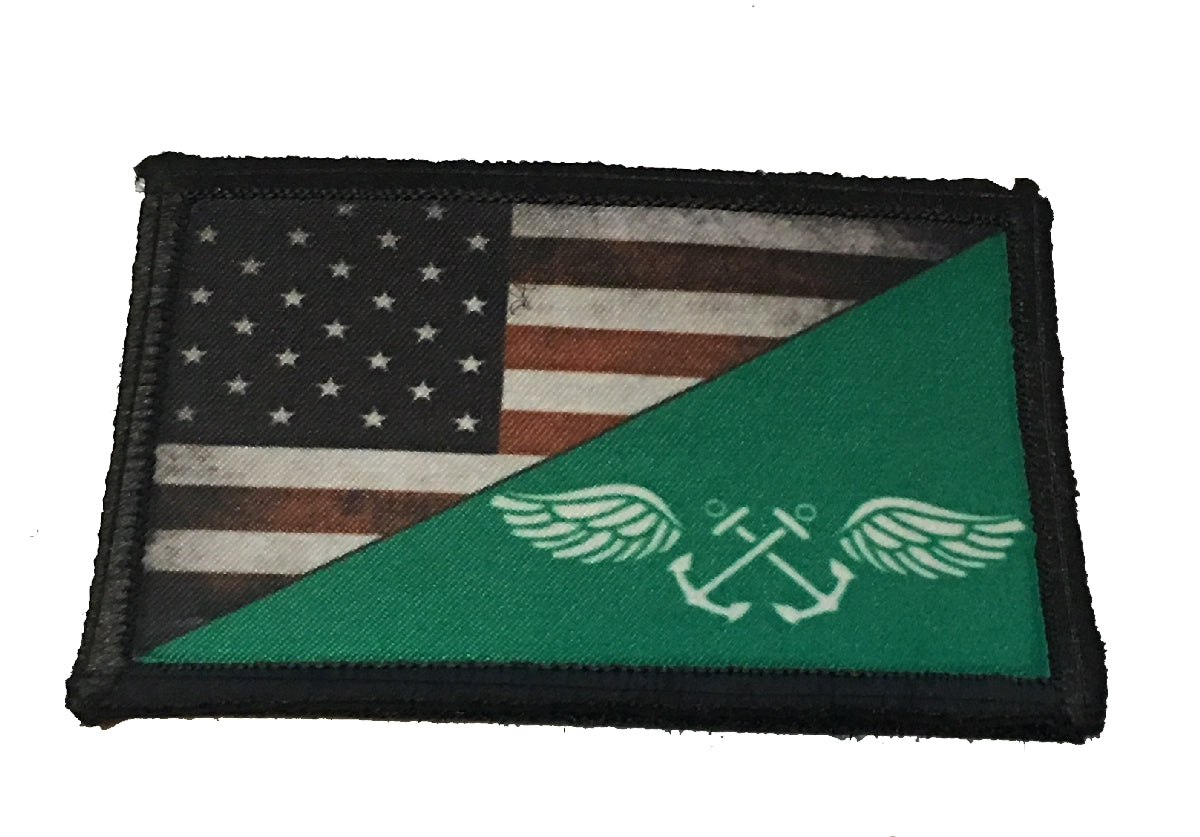 USA Flag Green Shirt Boatswain's Mate Morale Patch Morale Patches Redheaded T Shirts