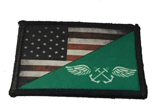 USA Flag Green Shirt Boatswain's Mate Morale Patch Morale Patches Redheaded T Shirts