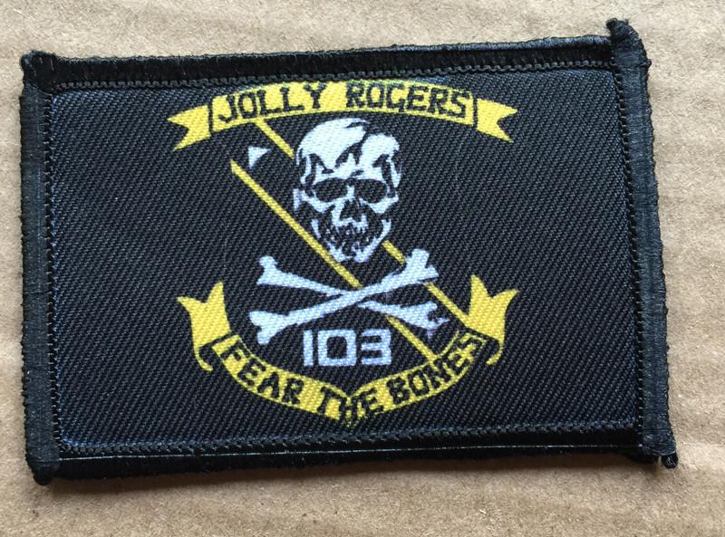 VF103 'Jolly Rogers' F14 Tomcat Squadron Morale Patch Morale Patches Redheaded T Shirts